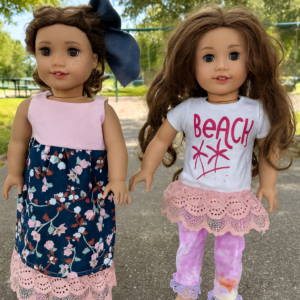 Dressed up dolls in the park