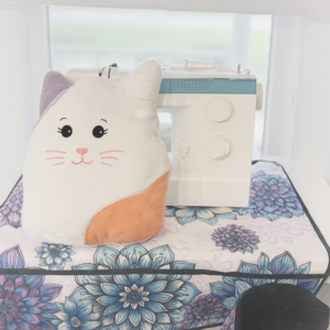Embroidered kitten pillow