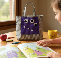 Embroidered shopping bag
