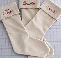 Embroidered stockings for Christmas
