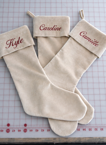Embroidered stockings for Christmas